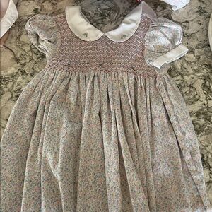 Carriage Boutique Pastel Floral Smocked Dress